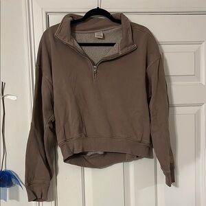 PINK Victoria's Secret Brown Quarter-Zip Sweatshirt